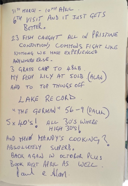 Blue Dart Carp Fishery – 04 April, 2026