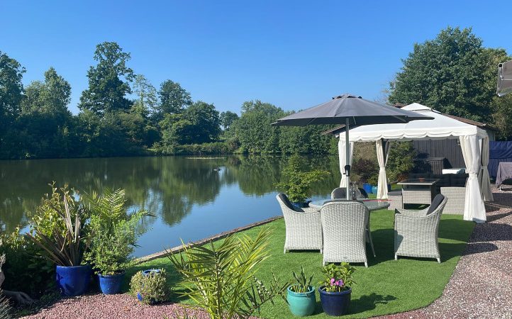 Lakeside Home, Gîte & Carp Lake in Passais Villages, Orne Image
